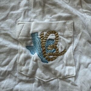 White T-Shirt with Texas Embroidery